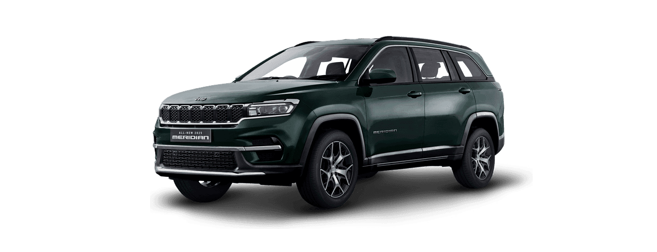 Jeep Meridian in Techno Metallic Green & Black Roof
