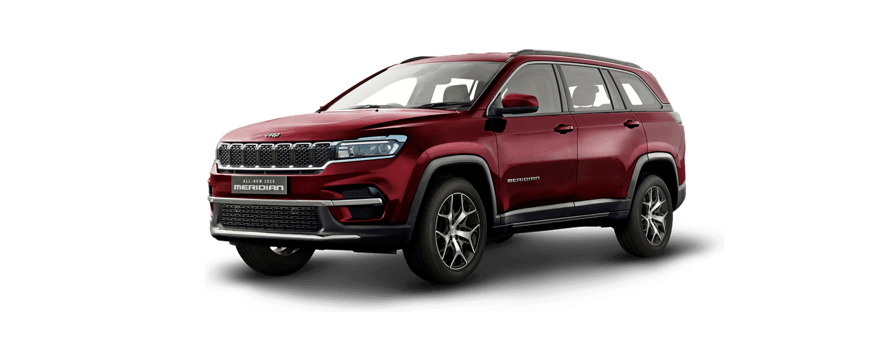 Jeep Meridian in Velvet Red & Black Roof