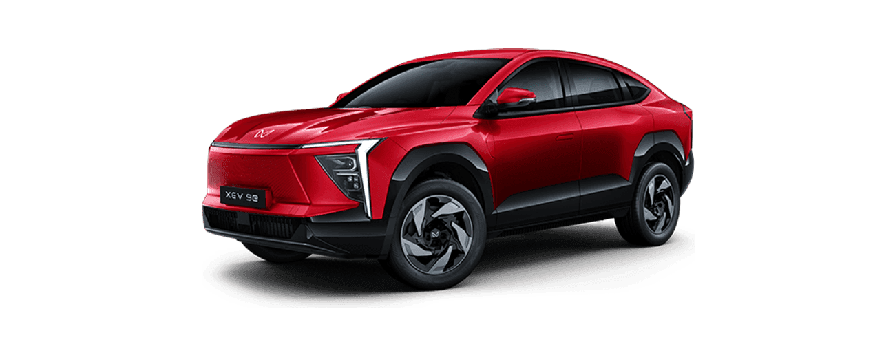 Mahindra XEV 9e in Tango Red