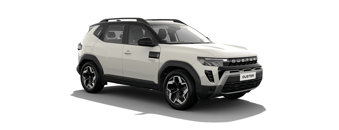Renault Duster in Pearl White with Stealth Black Roof