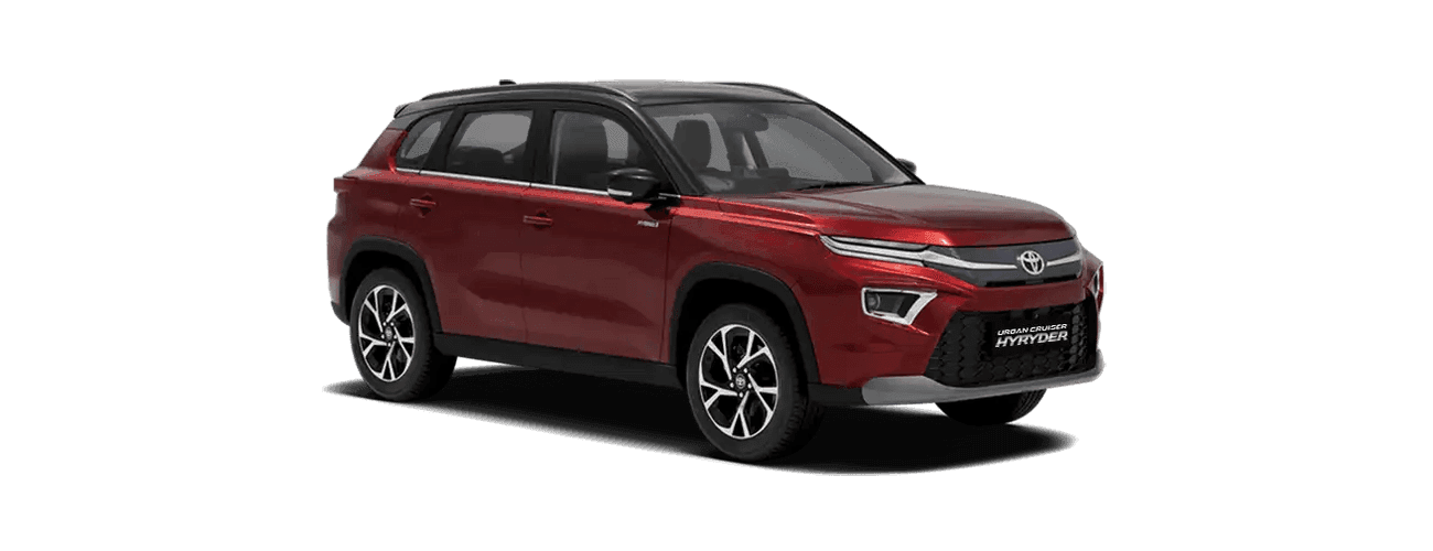Toyota Urban Cruiser Hyryder in Sportin Red X Midnight Black