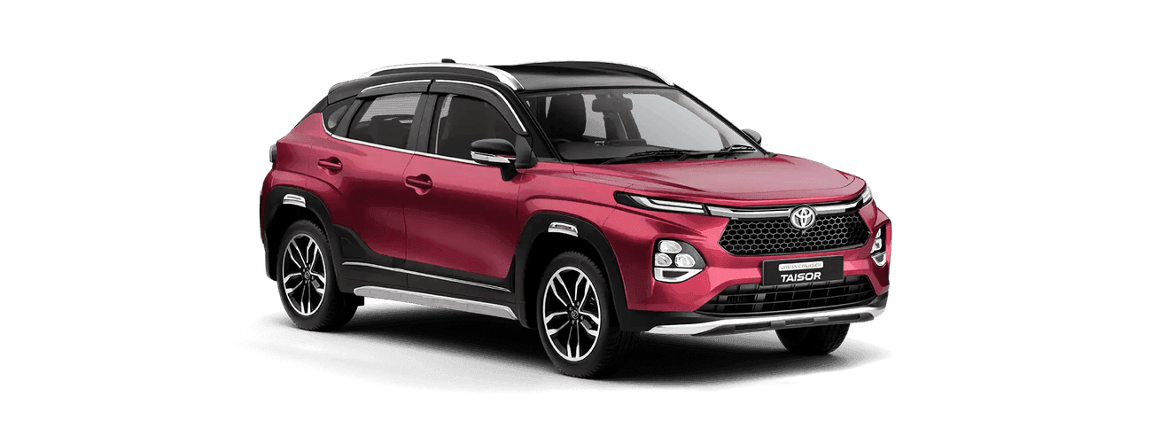 Toyota Urban Cruiser Taisor in Sportin Red X Midnight Black