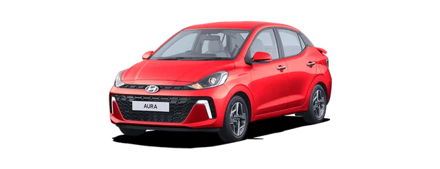 Hyundai Aura in Fiery Red