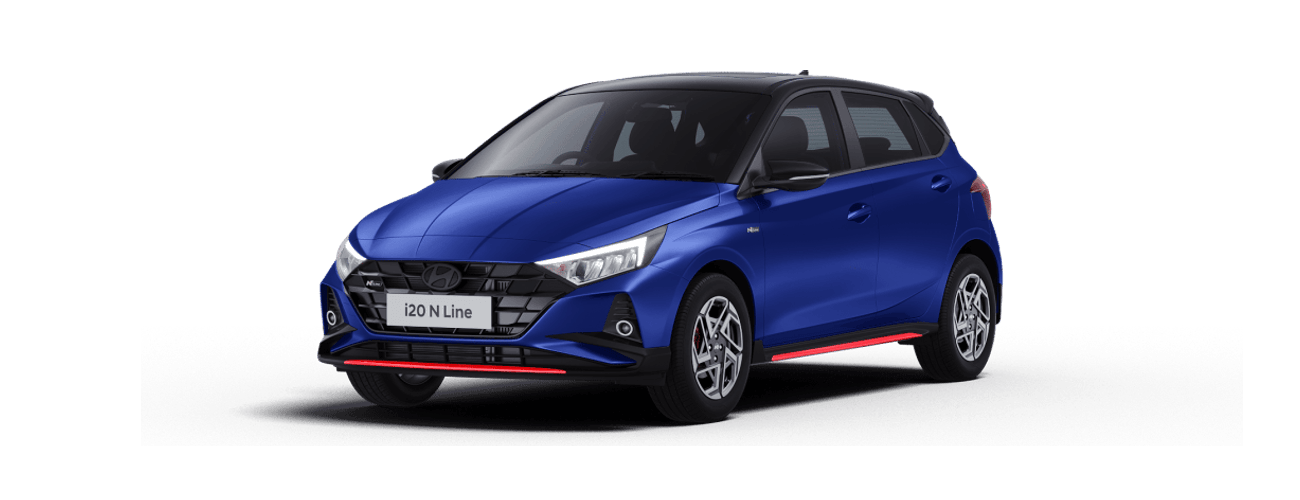 Hyundai i20 N Line in Blue Black (dual tone)