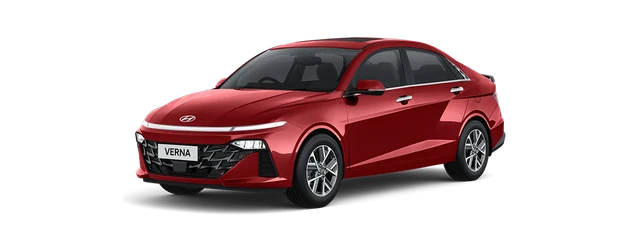 Hyundai Verna in Fiery Red