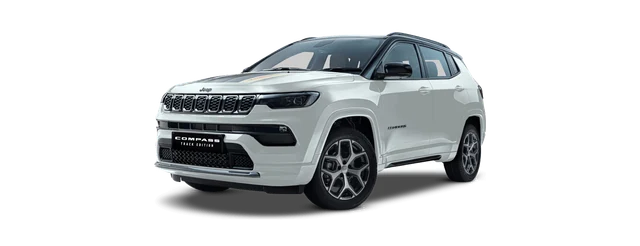 Jeep Compass in Pearl White & Black Roof