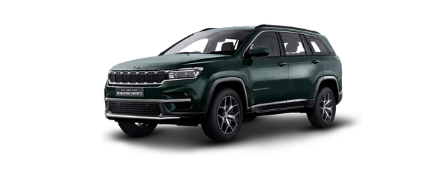 Jeep Meridian in Techno Metallic Green & Black Roof