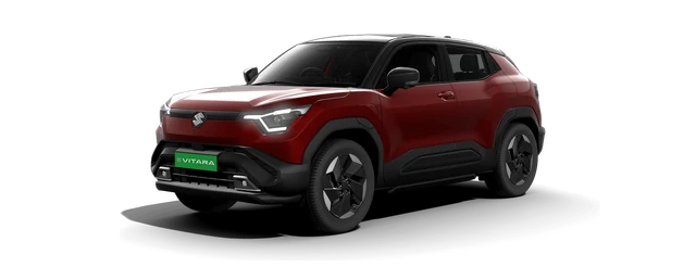 Maruti Suzuki e Vitara in Opulent Red with Bluish Black Roof