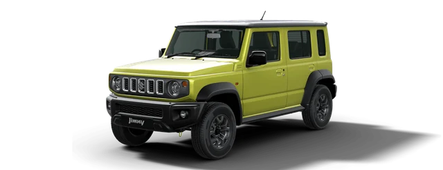 Kinetic Yellow with Bluish Black Roof