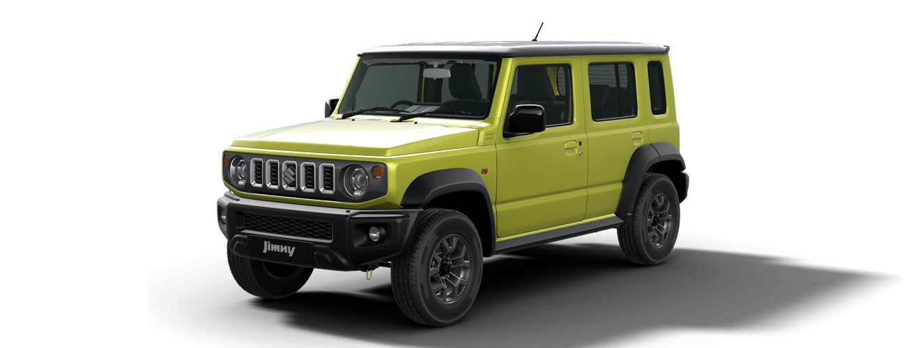 Maruti Suzuki Jimny in Kinetic Yellow with Bluish Black Roof