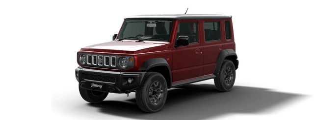 Maruti Suzuki Jimny in Sizzling Red with Bluish Black Roof
