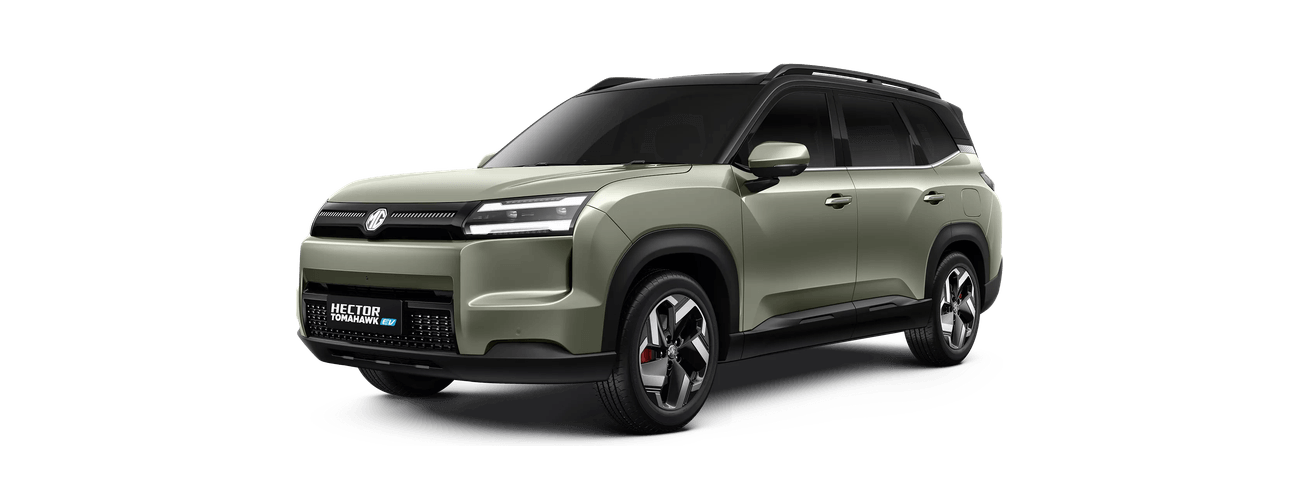 MG Hector Tomahawk PHEV in Khaki Green with Starry Black